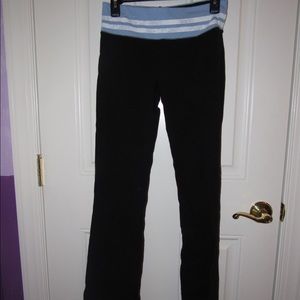 Blue striped high waisted leggings